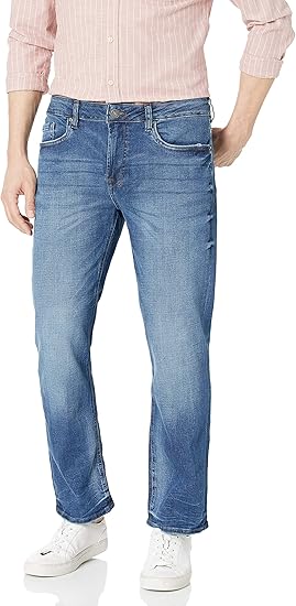 Buffalo David Bitton Men's Straight Six Fashion Jeans, Veined & Sandblasted, 36W x 32L