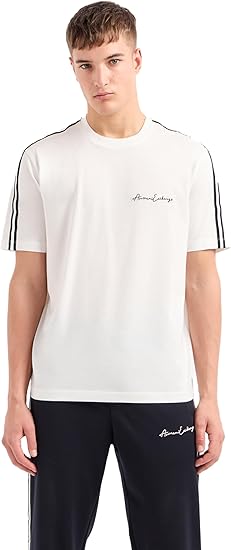 Armani Exchange Men's Regular Fit Cotton Jersey Signature Logo Tee