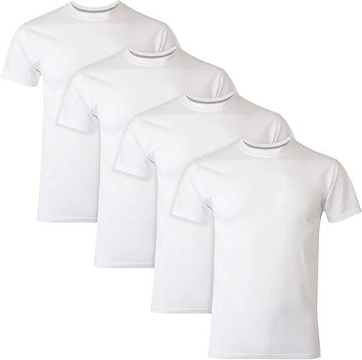 Hanes Mens Fresh Iq Slim Fit Crew Undershirt, 4-pack