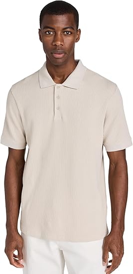 Vince Men's Varigated Texture Short Sleeve Polo