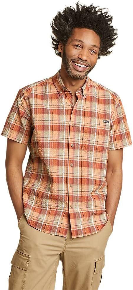 Eddie Bauer Men's Pack It Seersucker Short-Sleeve Shirt