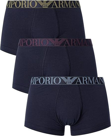 Emporio Armani Men's Shiny Logoband 3-Pack Trunk