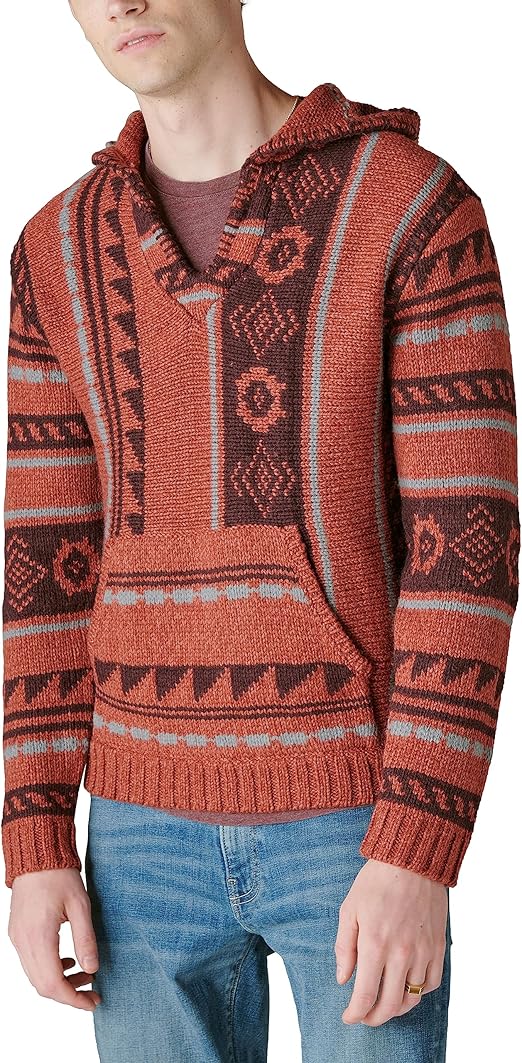 Lucky Brand Men's Southwestern Print Baja Sweater