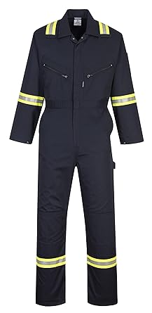 Portwest F128 Iona Xtra Reflective Coverall Navy, X-Large