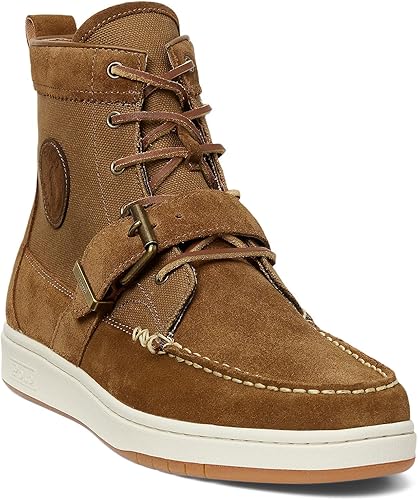 POLO RALPH LAUREN Men's Ranger Nubuck & Canvas Sneaker Boot Fashion