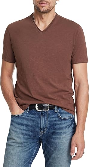 John Varvatos Men's Miles V-Neck Tee, Mauvewood