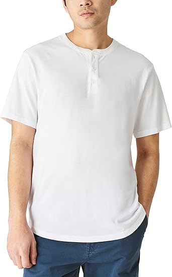 Lucky Brand Men's Short Sleeve Pima Henley