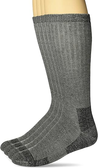 Carolina Ultimate Men's Merino Wool Blend Cushion Mid Calf Socks 4 Pair Pack