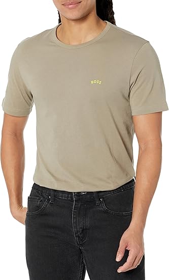 BOSS Men's Contrast Curve Logo Short-Sleeve Cotton T-Shirt