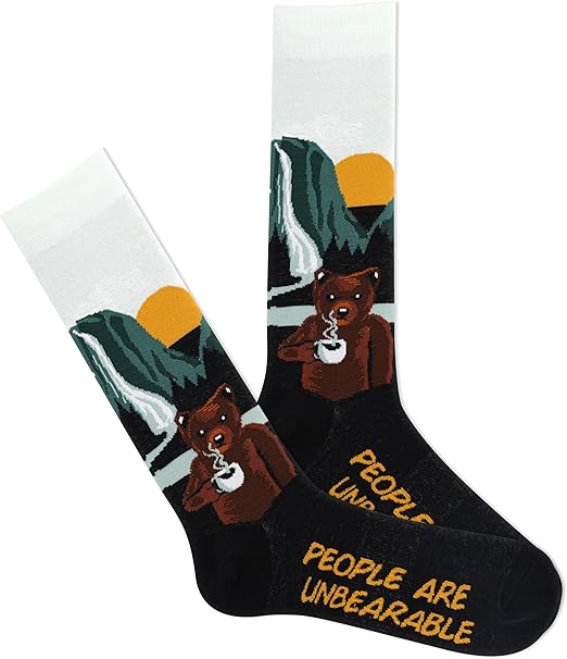 K. Bell Men's Funny Jokes & Wordplay Crew Socks-1 Pairs-Cool & Fun Pop Culture Gifts