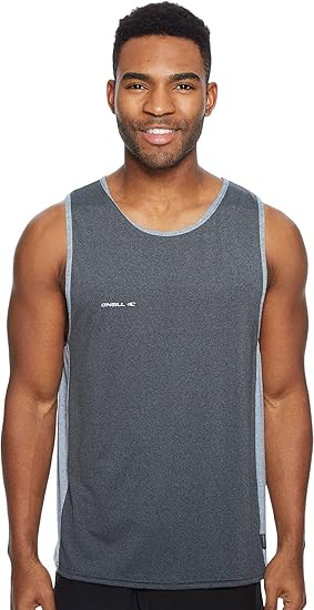 O'Neill Men's Hybrid UPF 50+ Sun Tank, Black/Cool Grey, 2XL