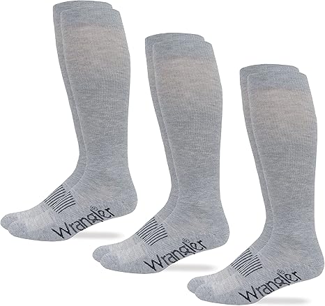 Wrangler Mens Ultra Dri Seamless Toe Western Boot Socks 3 Pack