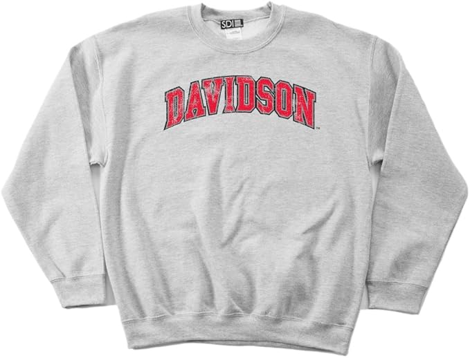 SDI NCAA Davidson Wildcats 50/50 Blended 8-Ounce Vintage SDI Arch Crewneck Sweatshirt