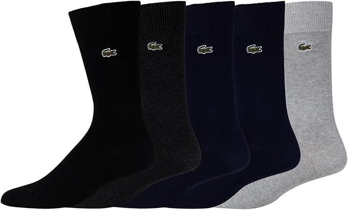 Lacoste Men's 5-Pack Solid Croc Socks