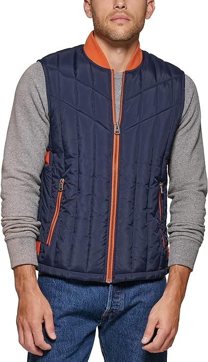 Levi's Men's Quilted Utility Vest with Contrast Detailing