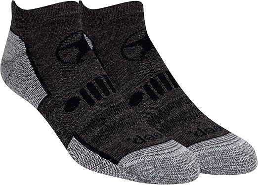 Jeep Men's Wool Blend Trail No Show Socks-2 Pair Pack-Breathable, Cushioned Comfort