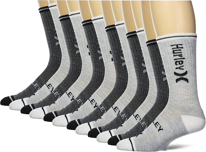 Hurley Kids' 6-Pack Active Everyday Knit Socks