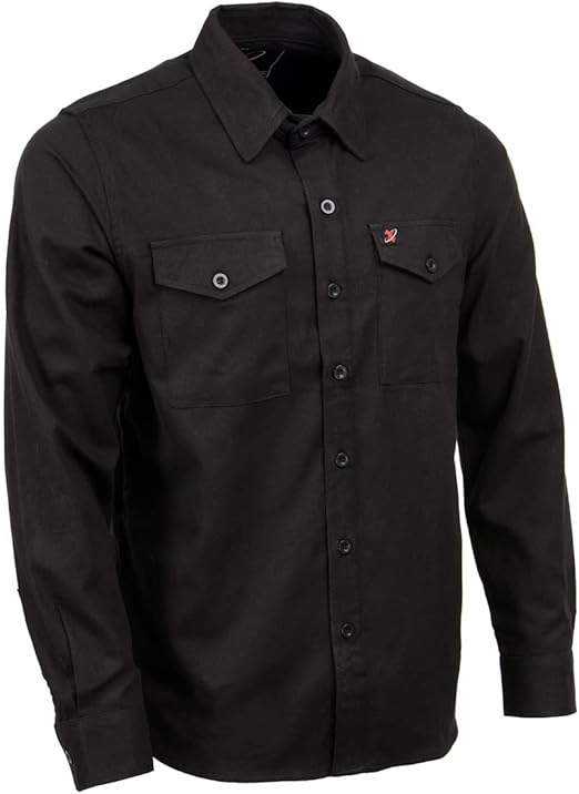 Milwaukee Leather MNG11655 Men's Solid Black Long Sleeve Cotton Flannel Shirt