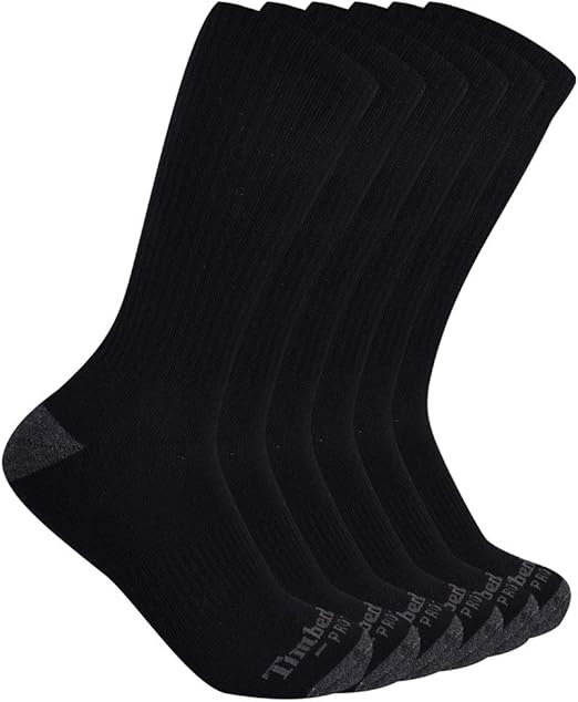 Timberland PRO Men's 6-Pack Performance Crew Length Socks