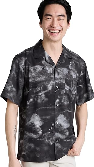 Theory Men's Noll Ss Cc Nt Cloud Print