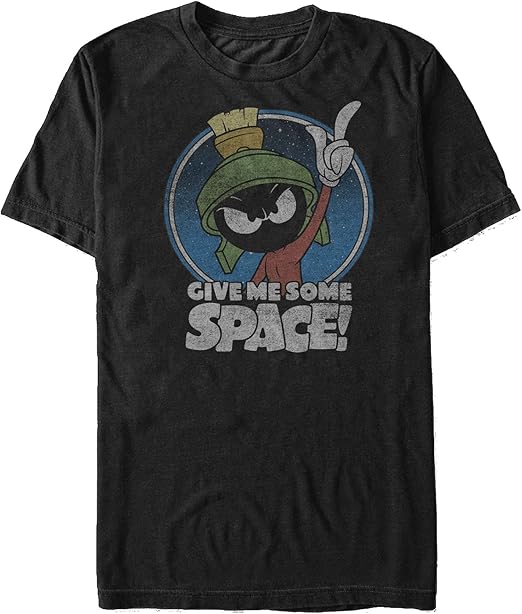 Looney Tunes Men's Marvin The Martian Give Me Some Space Basic Solid Tee