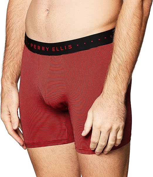 Perry Ellis Men's Stripe Designed Boxer Brief Relaxed Fit