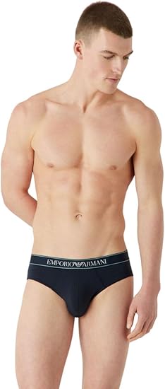 Emporio Armani Men's Yarn Dyed Stripes 2 Pack Brief