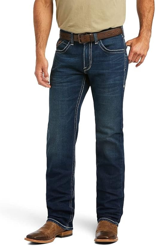 ARIAT mens M5 Straight Stretch Remming Stackable Straight Leg Jean