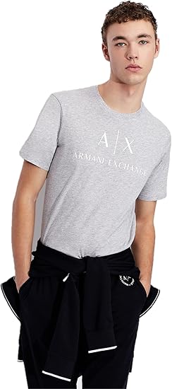 Armani Exchange Men's Logo Crew Neck Short Sleeve Jersey T-Shirt