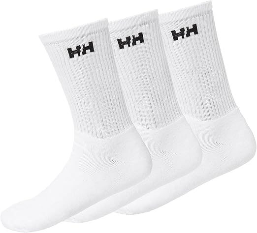 Helly Hansen Cotton Sport Socks (3 Pack), White, Size 45-47