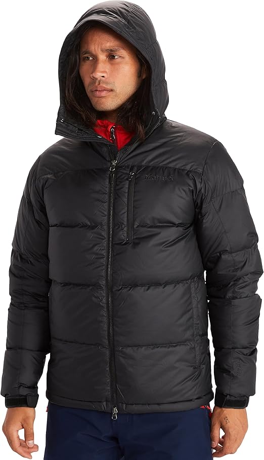 MARMOT Men’s Guides Hoody Jacket | Down-Insulated, Water-Resistant, Lightweight, Jet Black, Large