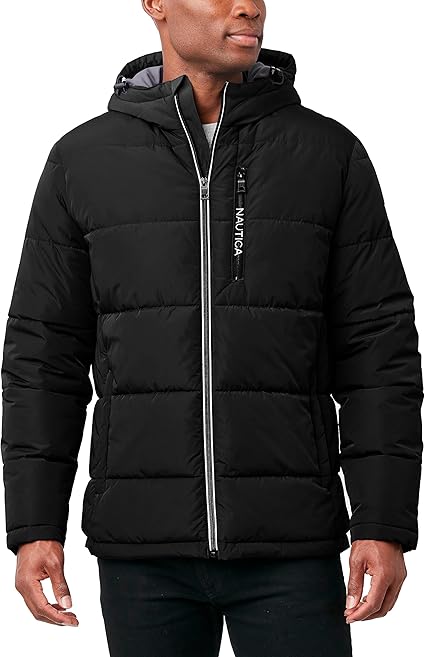 Nautica Men's Hooded Parka Jacket, Water and Wind Resistant