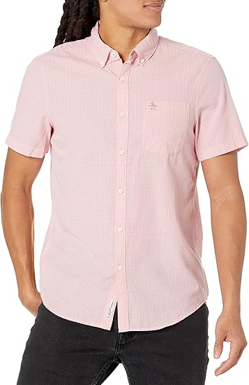 Original Penguin Men's WVN Short Sleeve Seersucker Shirt