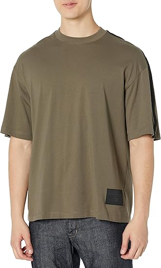 Armani Exchange Men's Oversized Logo Shoulder Stripe Tee