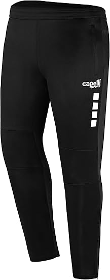 Capelli Sport Men's Standard Sweatpants, Uptown Gym Training Jogger Pants with Zipper Pockets, Black White