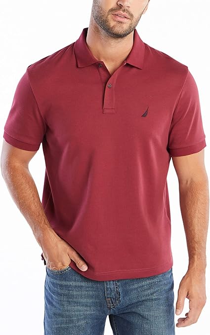 Nautica Men's Classic Fit Short Sleeve Solid Soft Cotton Polo Shirt