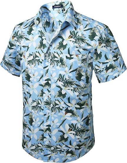 Hawaiian Shirt for Men Short Sleeve Button Down Shirt Men Casual Summer Tropical Beach Aloha Shirts for Men Hawaii Party