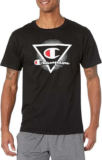 Champion mens Classic T Shirt, Triangle Graphic