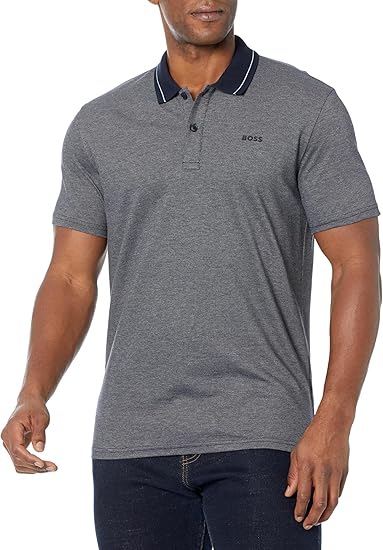 BOSS Men's Oxford Pique Contrast Stripe Polo Shirt