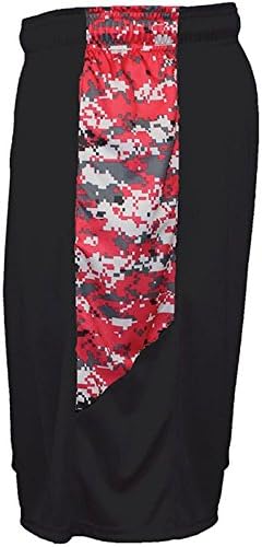 Badger Sports Digital Panel Short Black/Red Digital X-Large