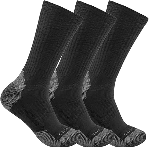 Carhartt Men's Midweight Cotton Blend Sock 3 Pack