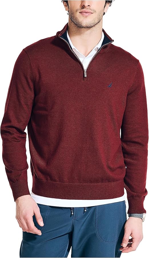 Nautica Men's Navtech Quarter-Zip Sweater