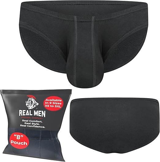 Real Men Ares-Accent Low-Rise Pouch Bikini Brief – 1, 3, 6 Pack with Size ABCD Pouch XS - 5XL