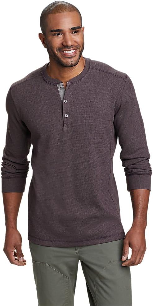 Eddie Bauer Men's Classic Fit Favorite Long-Sleeve Thermal Henley Shirt