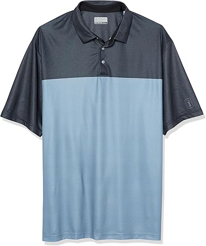 PGA TOUR Men's Big & Tall Airflux Color Block Short Sleeve Golf Polo Shirt