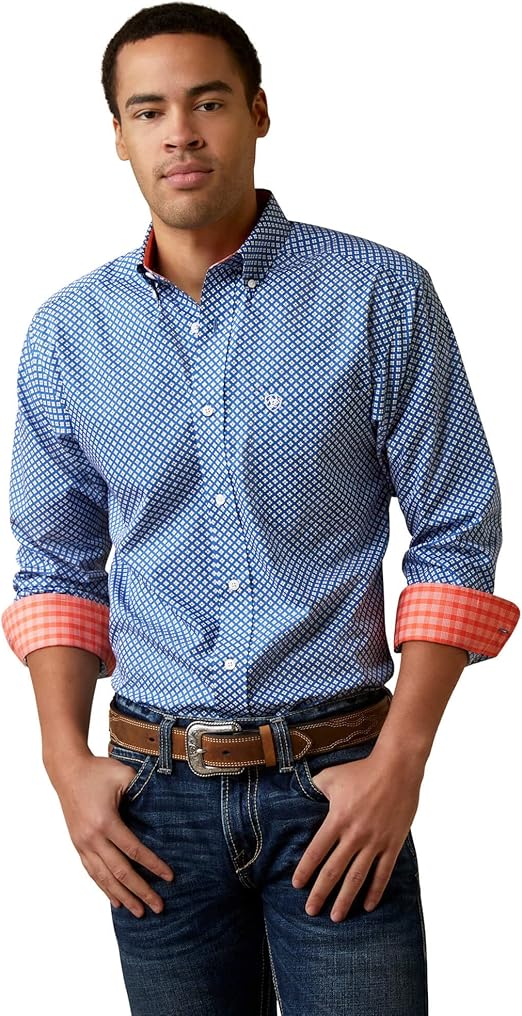 ARIAT mens Wrinkle Free Wren Fitted Shirt