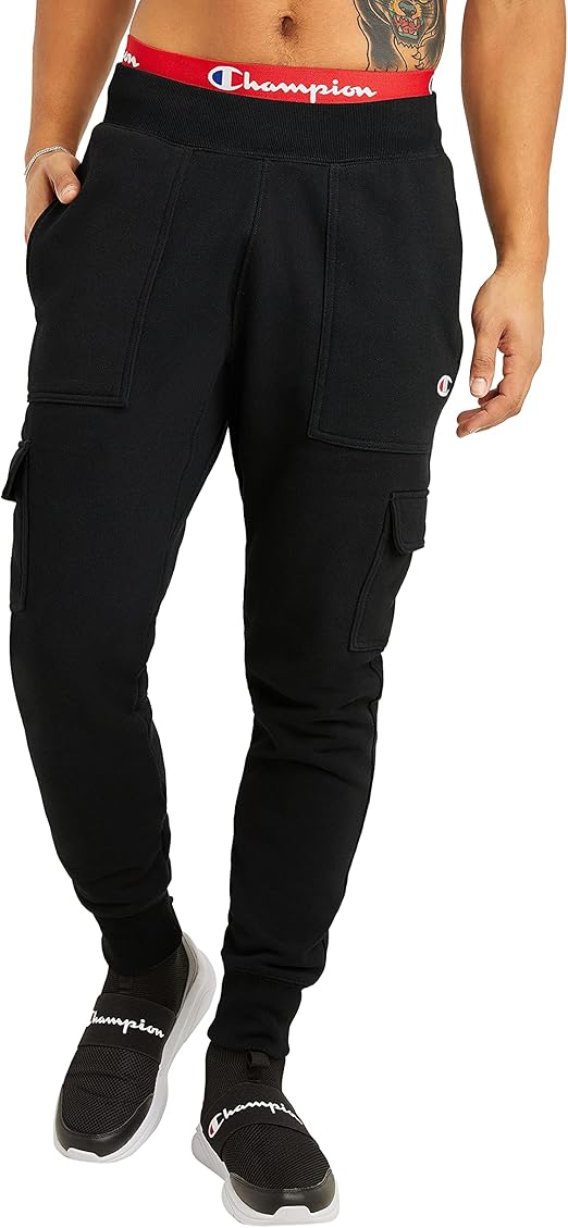 Champion Joggers, Reverse Weave Fleece Cargo Pants for Men, Heavyweight, 30.5