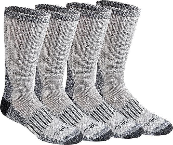 Dickies Men's Heavy Weight Wool Blend Thermal Crew Socks, (2, 4 Pairs)