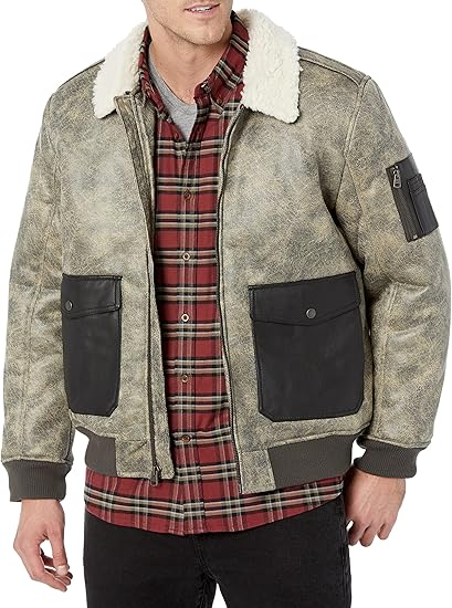 Levi's Men's Faux Leather Aviator Bomber Jacket (Regular & Big & Tall Sizes)