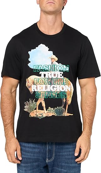 True Religion Men's Waterbase Embro Cowboy Tee